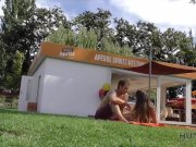 HUNT4K. Hunter meets Susan Ayn on public beach 4/16