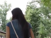 HUNT4K. Brunette hottie Liliane sucks strangers dick for cash 7/16