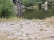 HUNT4K. Brunette hottie Liliane sucks strangers dick for cash 8/16