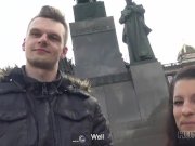 HUNT4K. Busty brunette Jocelyne Z gets her shaved cunt fucked for cash 3/16