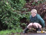 Public Pissing For Desperate Blonde 11/16