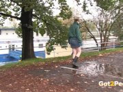 Public Pissing For Desperate Blonde 5/16