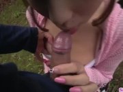 Anna Anjo gives outdoor blowjob to random guy - More at Slurpjp com 7/16