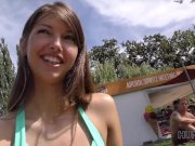 HUNT4K. Cash makes pretty babe Susan Ayn ready for blowjob and anal in park 2/16