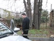HUNT4K. Sexy lady fucks stranger because her boy wants to buy a car 2/16