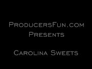 Petite Brunette masturbates in front of Mr Producer before getting fucked 1/16