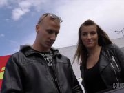 HUNT4K. Cuckold allows blonde girl Victoria Daniels touch strangers dick 3/16