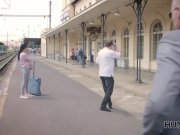 HUNT4K. Man watches how his lassie sucks strangers dick for cash 1/16