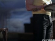 Stroking And Sucking CFNM Christmas Blowjob 1/16