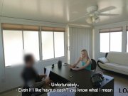 LOAN4K. Allie Rae tells she is a stripper so why loan agent gets horny 3/16