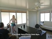 LOAN4K. Allie Rae tells she is a stripper so why loan agent gets horny 7/16