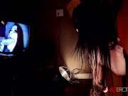 Tattooed slut Mallory Maneater takes on two dicks 4/16