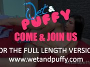 Tall Brunette Toys Her Puffy Pussy 16/16