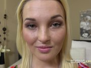 Sexy blonde shows what she'd love to do with your cock 4/16