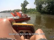 HUNT4K. Hunter fucks busty lady in the middle of the public park 2/16