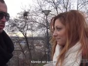 HUNT4K. Bezaubernde Rothaarige mit tollen Brüsten ist glücklich zu ficken 3/16