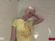 Big tit blonde Cherry Torn lets two guys piss on her 1/16