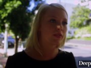 Deeper. Young Blonde Dixie gets spit roasted 5/16