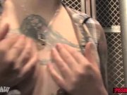 Freaky amateur sucking cock and being pissed on 4/16