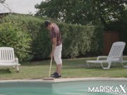 MARISKAX Big tit brunette Lucia Love seduces the pool boy 2/16