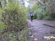 Teen Brunette Loves Public Pissing 9/16