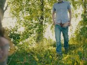 OLD4K. Beautiful redhead with glasses rides old dick in the woods 7/16