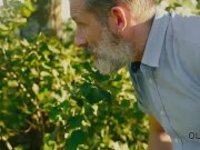 OLD4K. Sexy pale-skinned chick has fun with old dad of her friend 5/16