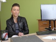 LOAN4K. Sexy chick gives blowjob and gets nailed in the loan office 3/16