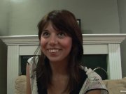 Innocent amateur hottie plays with a big dildo 1/16