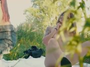 OLD4K. Teen babe loves old and young experience in the forest 6/16