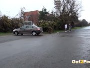 Blonde And Brunette Squat And Piss Together 3/16