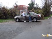 Blonde And Brunette Squat And Piss Together 4/16