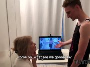 TUTOR4K. Young man pulled pants down baring erect cock for private teacher 7/16