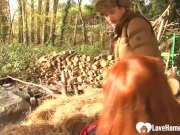 Redhead gets fucked by a pile of hay 2/16