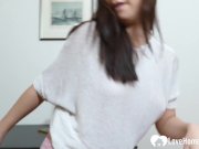 Amazing brunette stepsister fingers her pretty slit 3/16