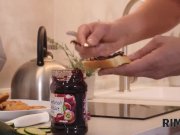 RIM4K. Rimming by the cutie and sex with hubby take place in the kitchen 2/16