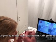 TUTOR4K. Young man poured tea on teachers clothes to make her strip 4/16