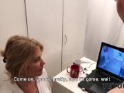 TUTOR4K. Young man poured tea on teachers clothes to make her strip 5/16