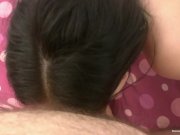 Thin brunette masturbates then sucks her photographer 10/16