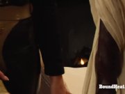 Deep Strapon Penetration In BDSM Lesbian Threesome With Slaves 1/16