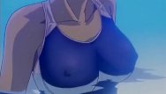 Huge boobs videozz anime - Big boobs hentai movie with lesbo fun in pool