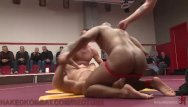 Naked gay anime men - Four strong men wrestle and fuck