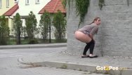 Girls having a pee in public - City pissing at its sexiest