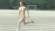 Asian amateur in nude track and field