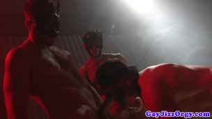 Assfucking gay hunk blindfolded for orgy