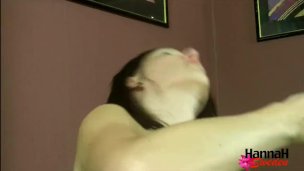 Hannah Sweden oils her ass hole
