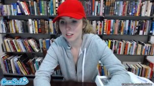 teen latina in public library showing tits 