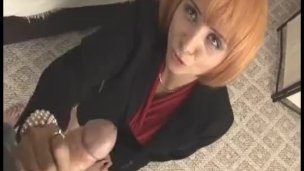 Redhead milf enjoys stroking a coc