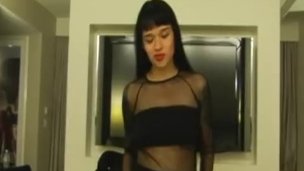 Inked amateur sucks oldmans jizz out of cock