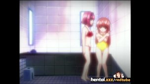 Hentai Lesbian Shower Porn - Two young lesbian girls play in the shower - Anime Porn